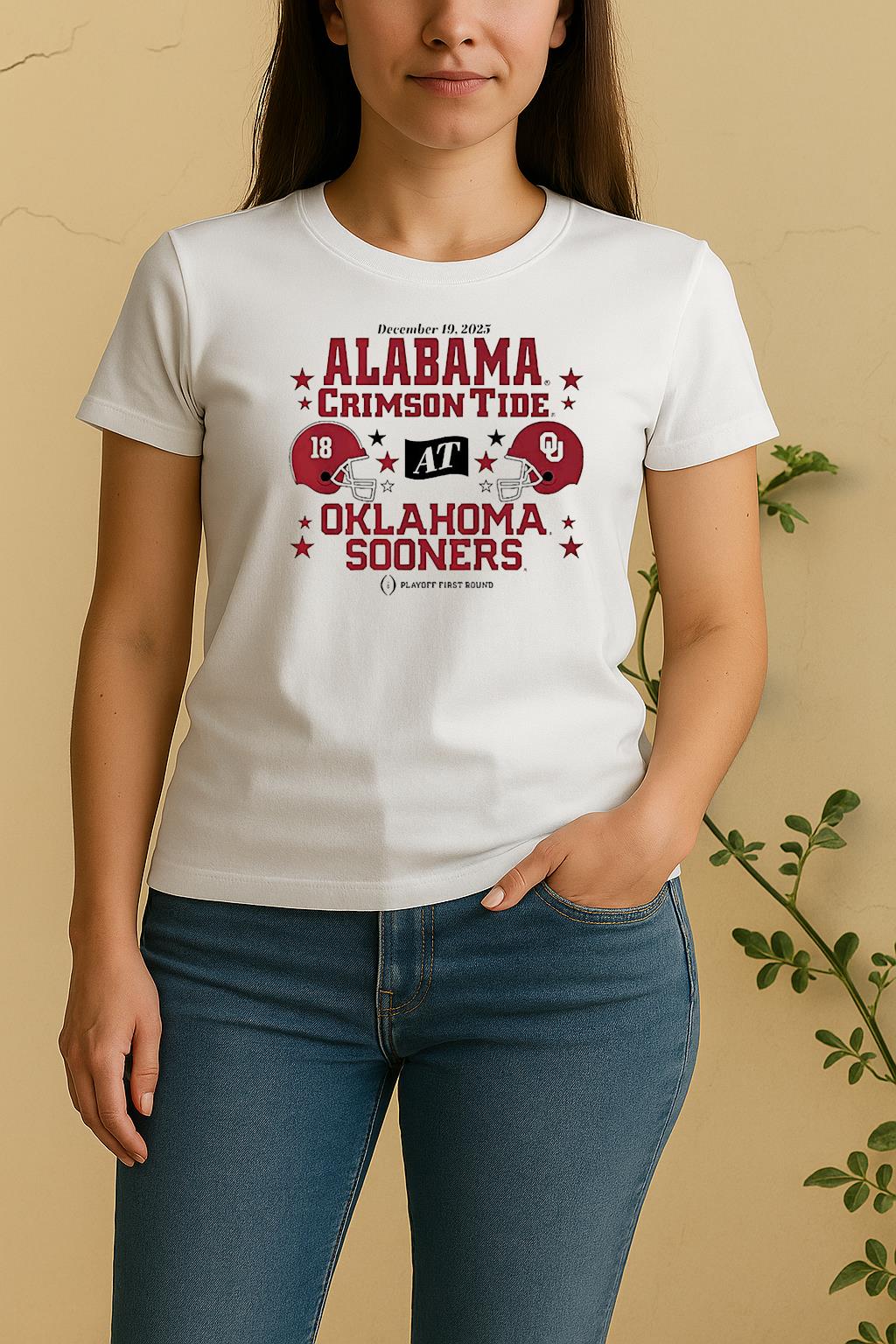 Oklahoma Sooners Vs Alabama Crimson Tide 2025 Cfp First Round Women Shirt