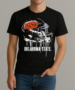 Oklahoma State Cowboys Vive La Fete Dripping Football Helmet Shirt
