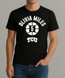 Olivia Miles 5 Tcu Horned Frogs Basketball Name Number Ball Shirt