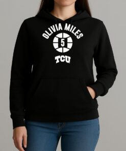 Olivia Miles 5 Tcu Horned Frogs Basketball Name Number Ball Unisexhoodie