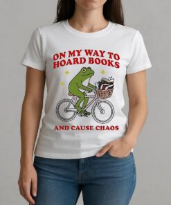 On My Way To Hoard Books And Cause Chaos Frog W-tee