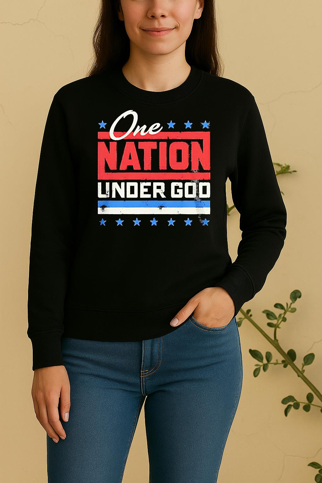 One Nation Under God America Sweater