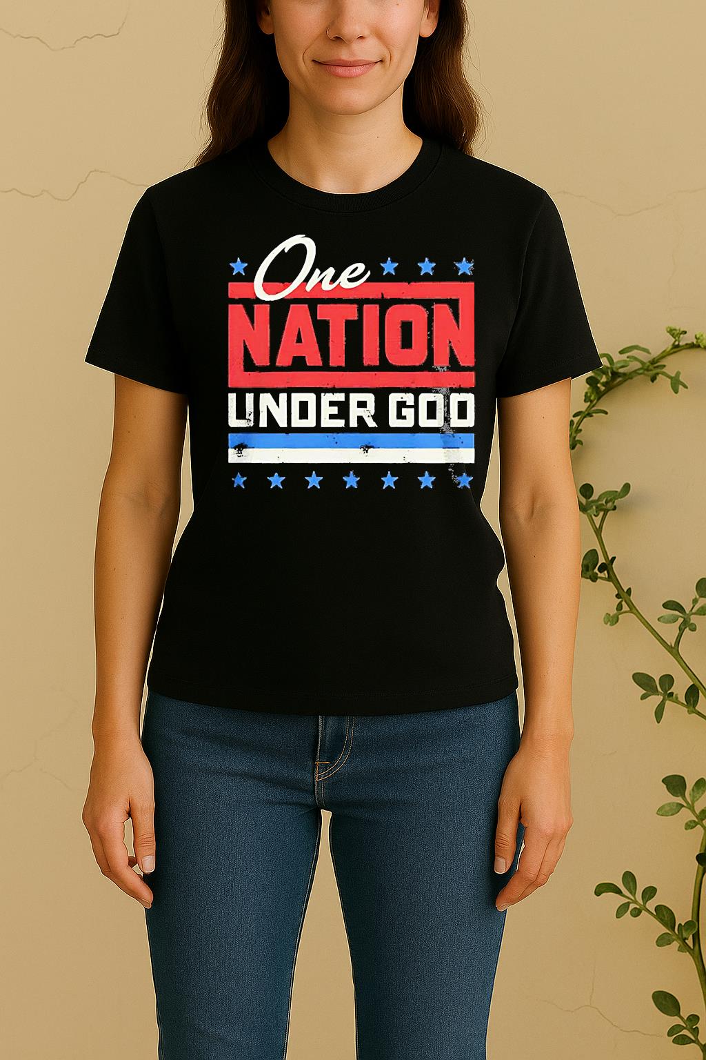 One Nation Under God America Women Shirt