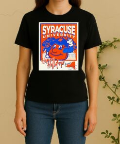 Orange Syracuse Mascot Happy Holidays Christmas Women Shirt
