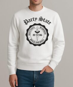 Party State Gluttony Madness Rock And Roll 1986 Logo sweater