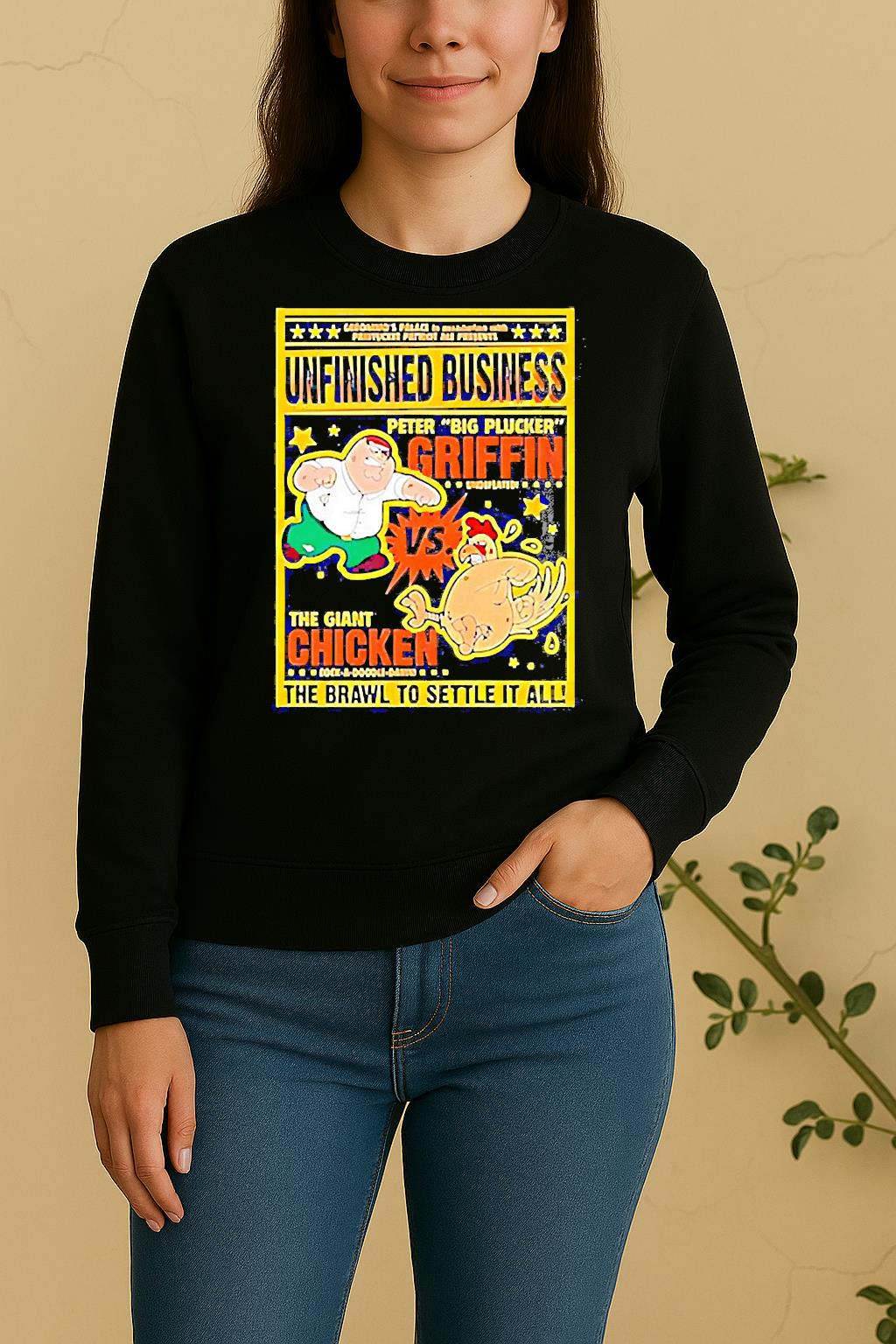 Peter Griffin Vs Giant Chicken Unfinished Business Brawl To Settle It All Sweater