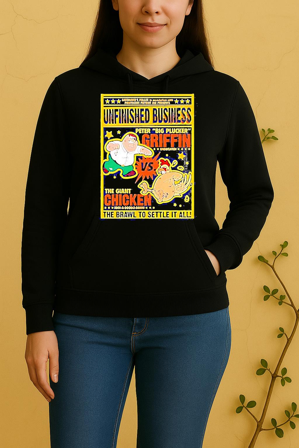 Peter Griffin Vs Giant Chicken Unfinished Business Brawl To Settle It All Unisex Hoodie