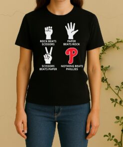 Philadelphia Phillies Nothing Beats Rock Beats Scissors Paper Beats Rock Scissors Beats Paper Women Shirt