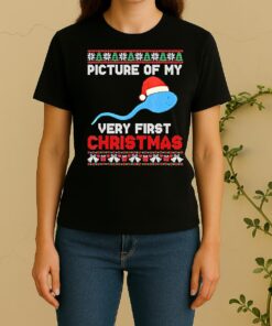 Picture Of My Very First Christmas Joke Funny Xmas Women Shirt