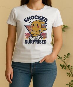 Pikachu Shocked But Not Surprised Retro Women Shirt