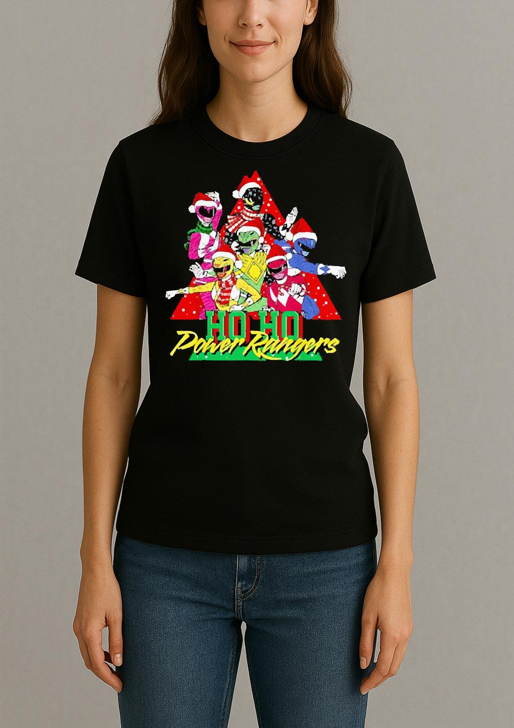 Power Rangers Christmas Ho Ho Power Rangers Premium Womentee