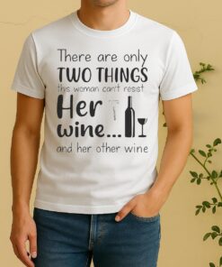 Pretty There Are Only Two Things This Woman Cant Resist Her Wine And Her Other Wine Shirt