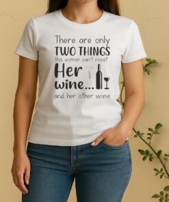 Pretty There Are Only Two Things This Woman Cant Resist Her Wine And Her Other Wine Women Shirt