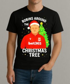Robins Around The Christmas Tree Stoke City Christmas Premium Shirt