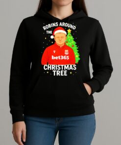 Robins Around The Christmas Tree Stoke City Christmas Premium Unisexhoodie
