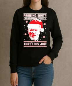 Roy Keane Santa Hat Praising Santa For Delivering Presents Thats His Job Christmas Premium sweater