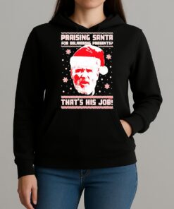 Roy Keane Santa Hat Praising Santa For Delivering Presents Thats His Job Christmas Premium Unisexhoodie