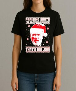 Roy Keane Santa Hat Praising Santa For Delivering Presents Thats His Job Christmas Premium Womentee