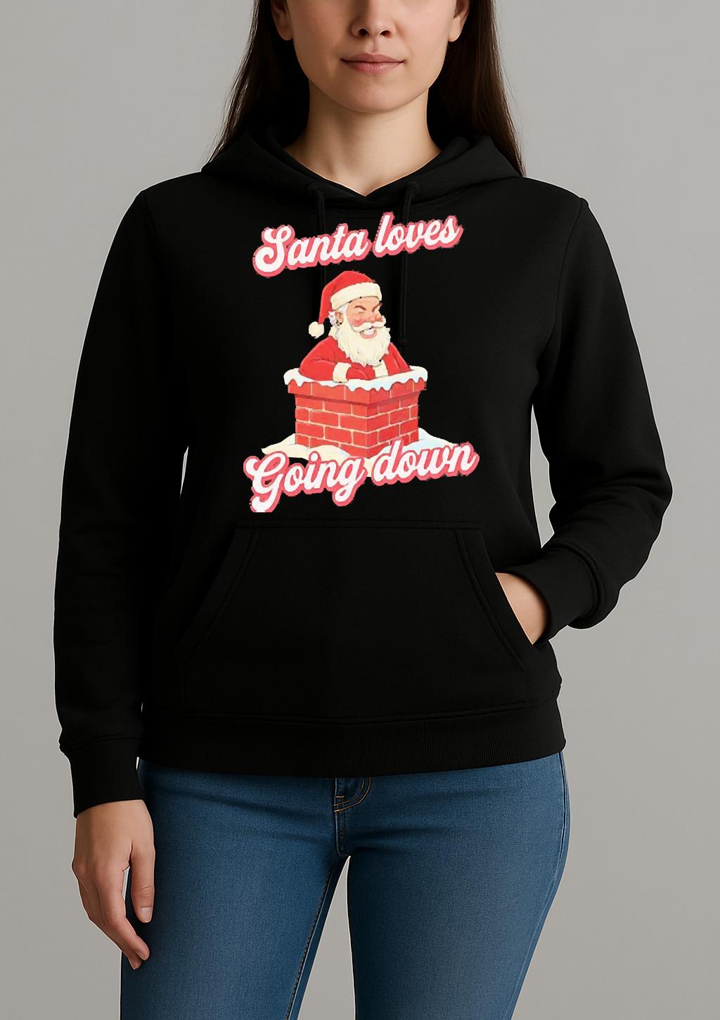 Santa Loves Going Down Premium Unisexhoodie