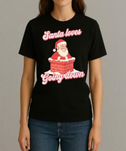 Santa Loves Going Down Premium Womentee