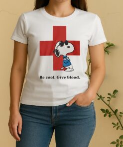 Snoopy Be Cool Give Blood Circle Women Shirt