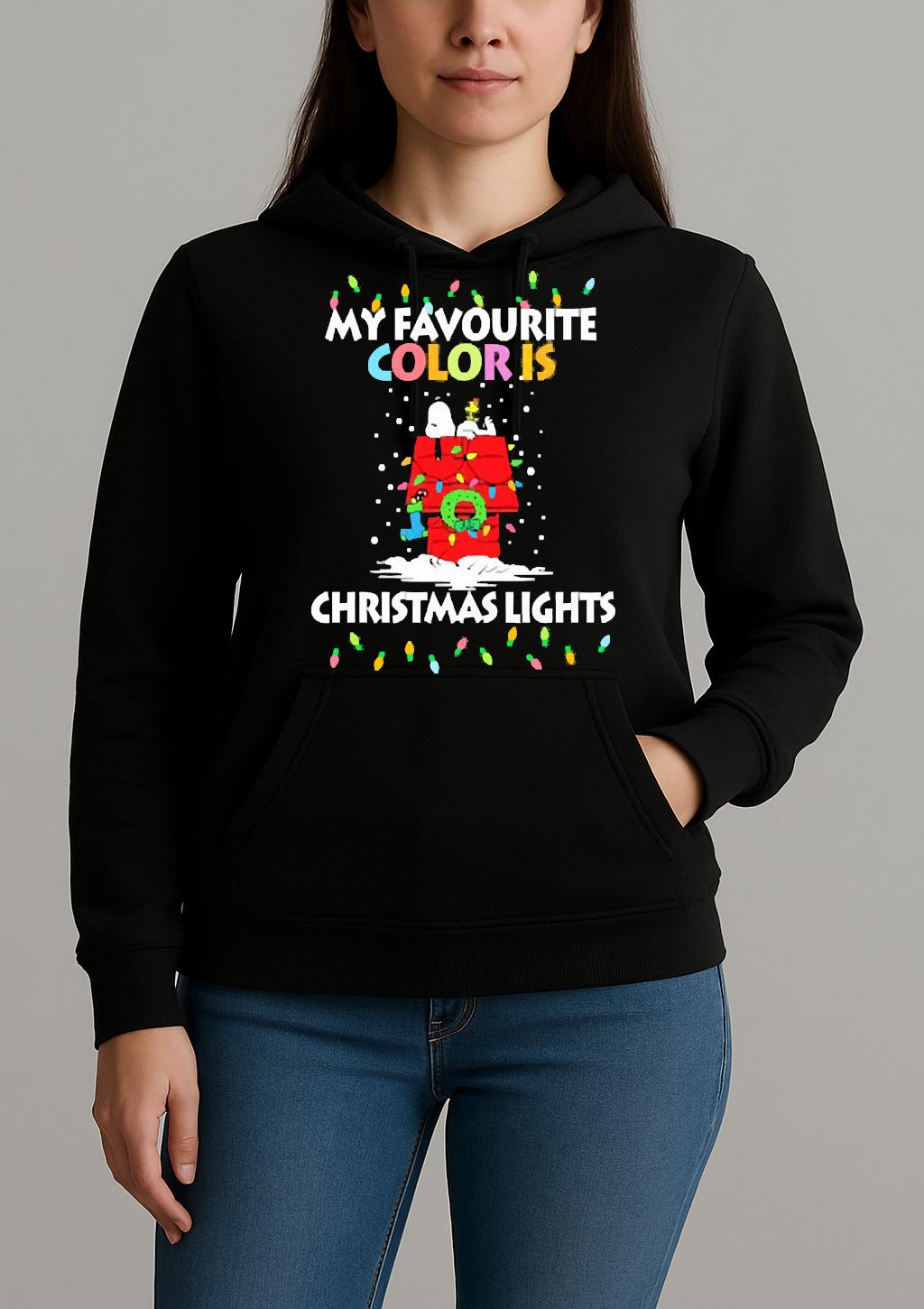 Snoopy Home My Favorite Color Is Christmas Lights Premium Unisexhoodie