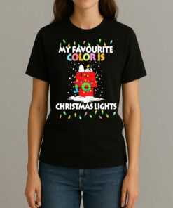 Snoopy Home My Favorite Color Is Christmas Lights Premium Womentee