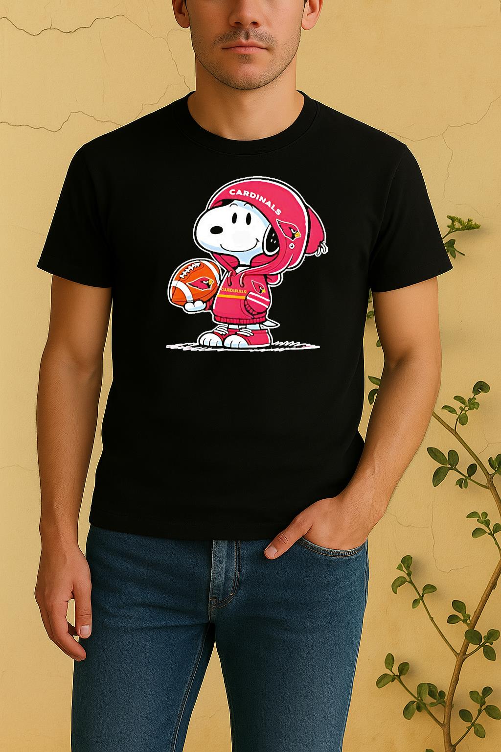 Snoopy Wears Arizona Cardinals Football Shirt