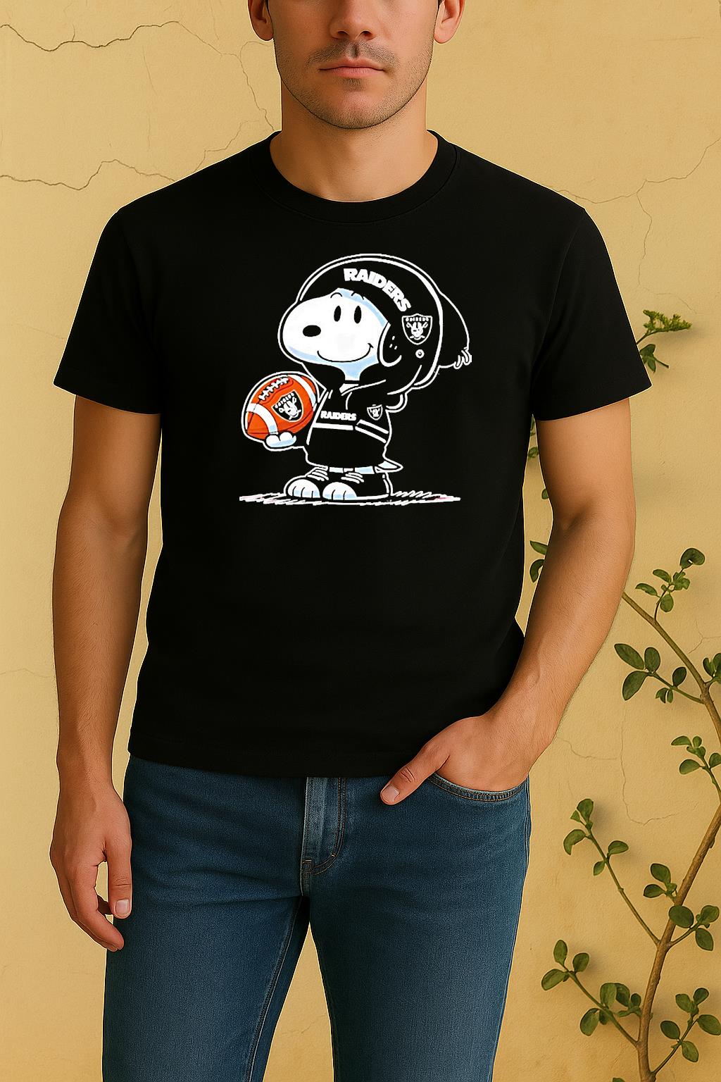 Snoopy Wears Las Vegas Raiders Football Shirt
