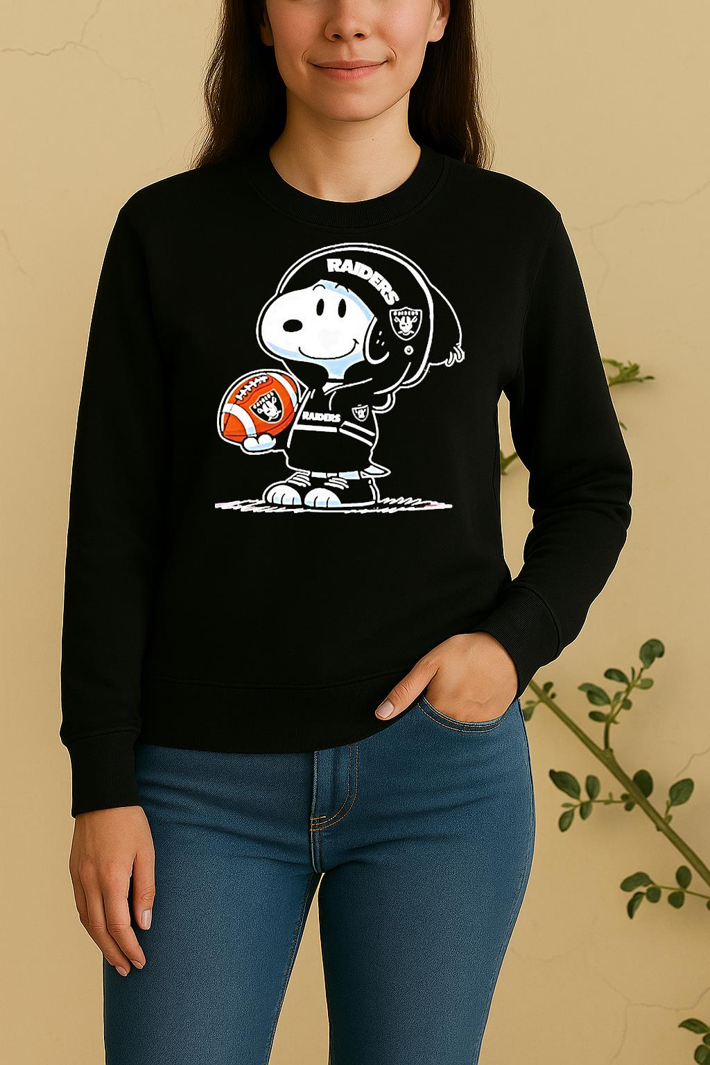 Snoopy Wears Las Vegas Raiders Football Sweater