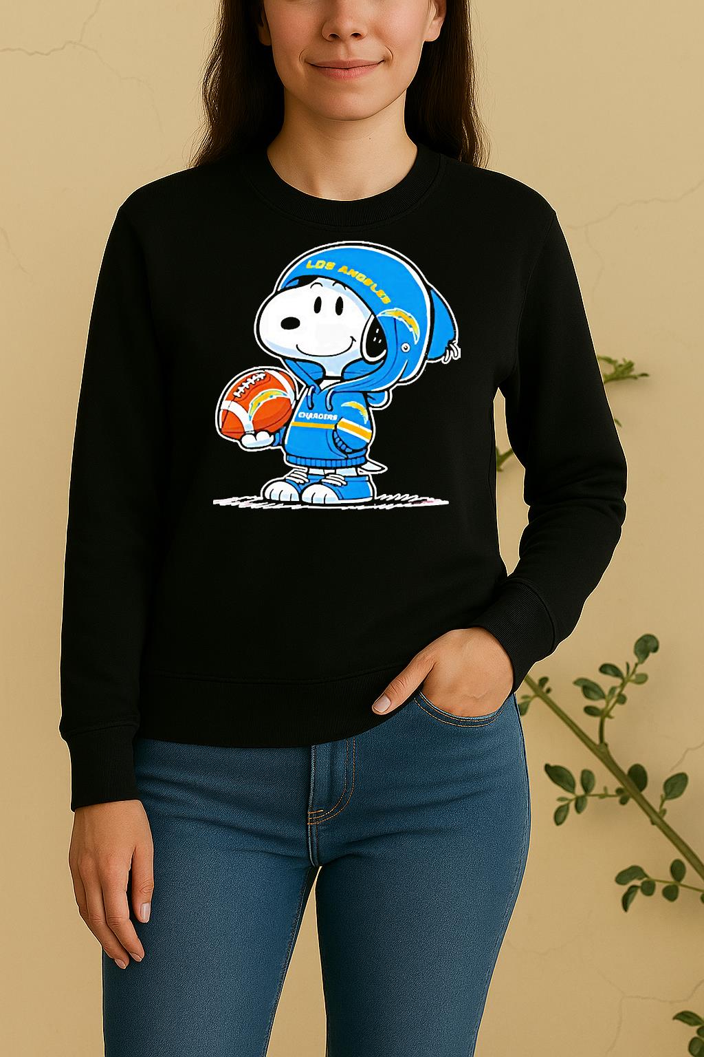 Snoopy Wears Los Angeles Chargers Football Sweater