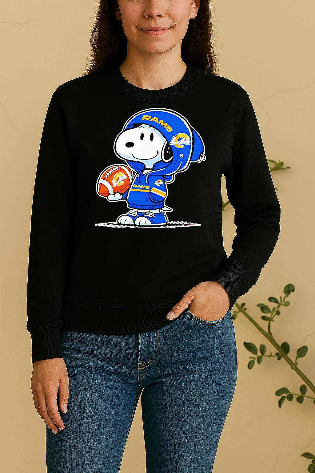 Snoopy Wears Los Angeles Rams Football Sweater