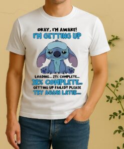 Stitch Okay Im Awake Im Getting Up Circle Shirt