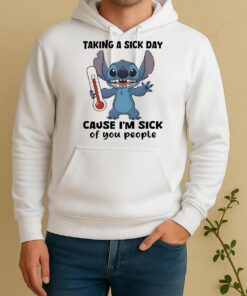 Stitch Taking A Sick Day Cause Im Sick Of You People Circle Unisex Hoodie