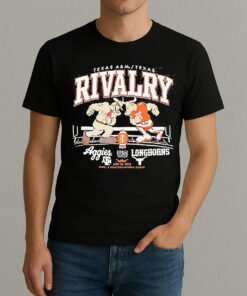 Texas Longhorns Vs Texas Am Aggies 2025 Rivalry Standing Mascot Shirt