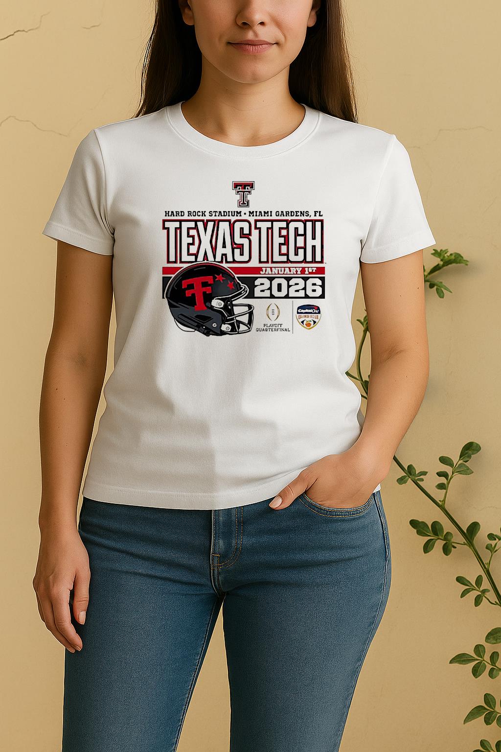 Texas Tech Red Raiders Orange Bowl 2026 Cfp Quarterfinal Women Shirt