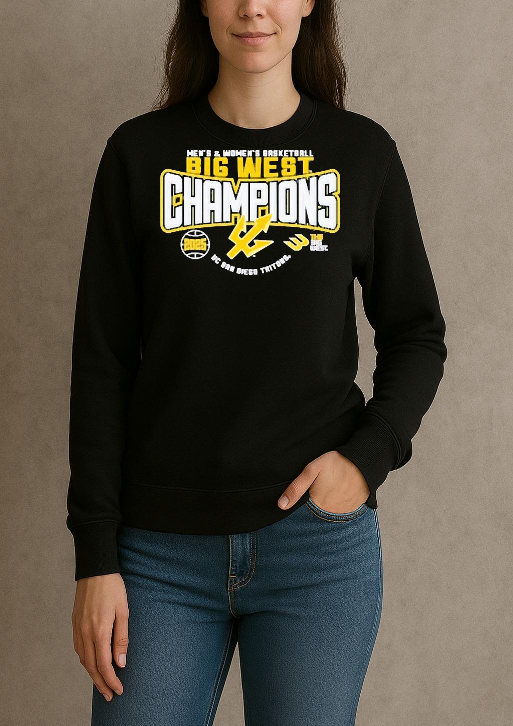 The Big Wests Best Mens And Womens Basketball Champions 2025 Uc San Diego Tritons sweater