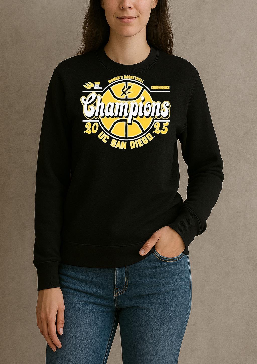 The Big Wests Best Womens Basketball Conference Champions 2025 Uc San Diego Tritons sweater