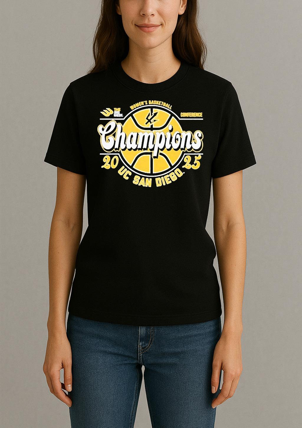 The Big Wests Best Womens Basketball Conference Champions 2025 Uc San Diego Tritons Womentee