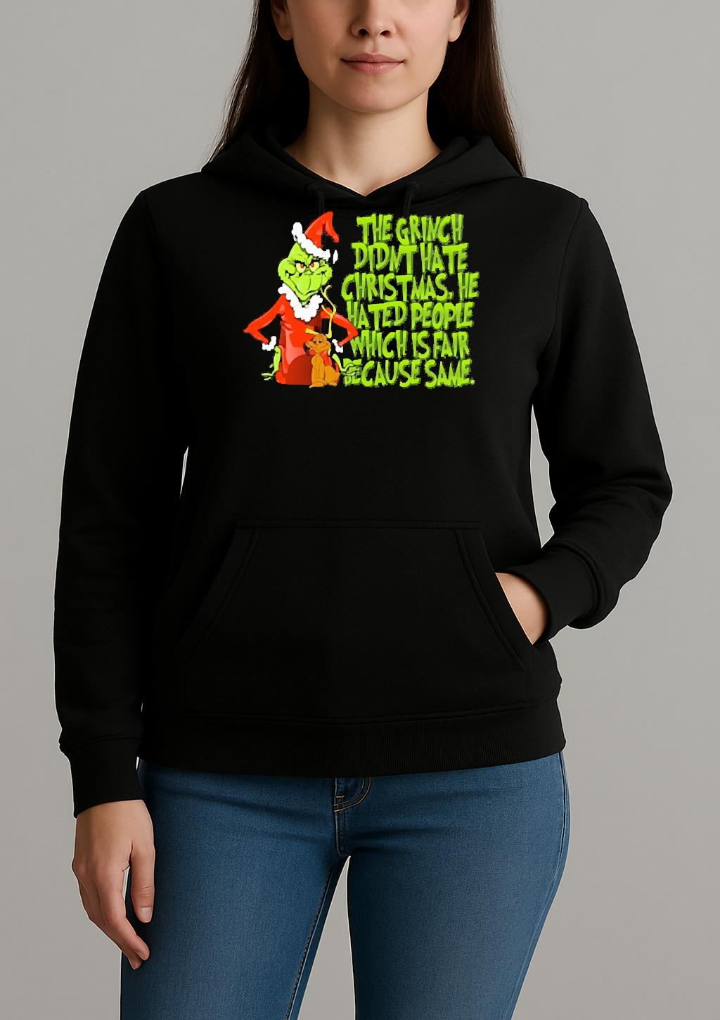 The Grinch Didnt Hate Christmas He Hated People Premium Unisexhoodie