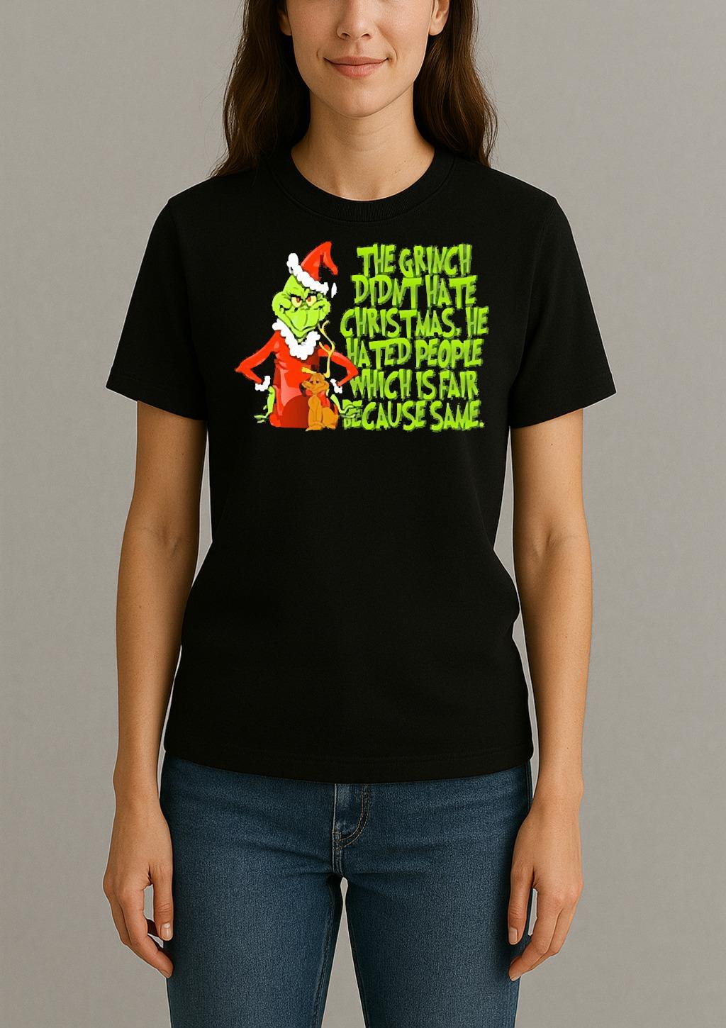 The Grinch Didnt Hate Christmas He Hated People Premium Womentee
