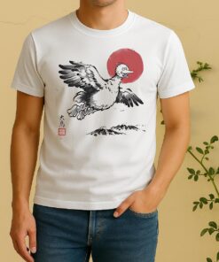 The Laughing Bird Of The East Big Bird In Japanese Sumi E Style Shirt