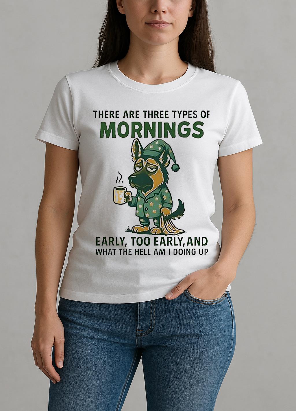 There Are Three Types Of Mornings German Shepherd Dog W-tee