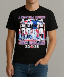 Treveyon Henderson Stefon Diggs And Drake Maye New England Patriots A New Era Begins 2025 Signatures Shirt