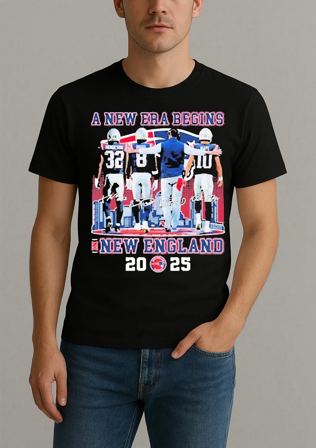 Treveyon Henderson Stefon Diggs And Drake Maye New England Patriots A New Era Begins 2025 Signatures Shirt
