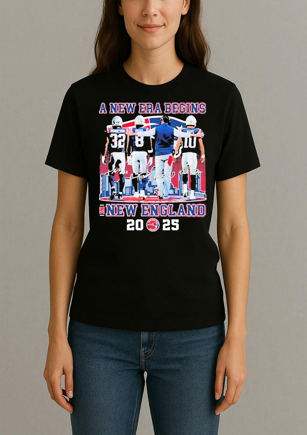 Treveyon Henderson Stefon Diggs And Drake Maye New England Patriots A New Era Begins 2025 Signatures Womentee