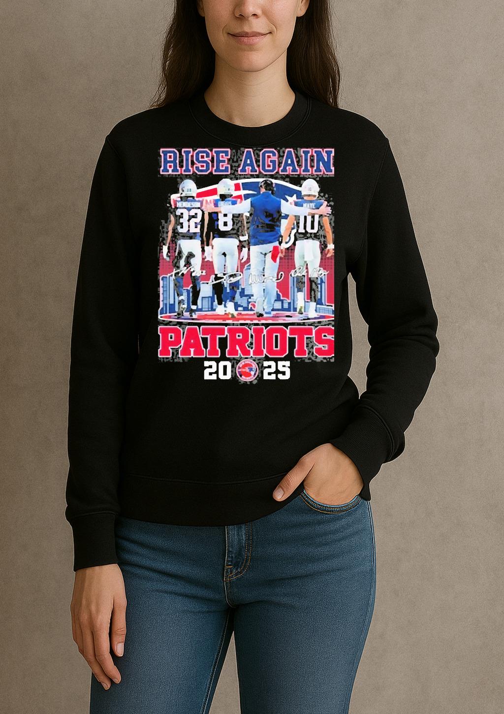 Treveyon Henderson Stefon Diggs And Drake Maye New England Patriots Rise Again 2025 Signatures sweater