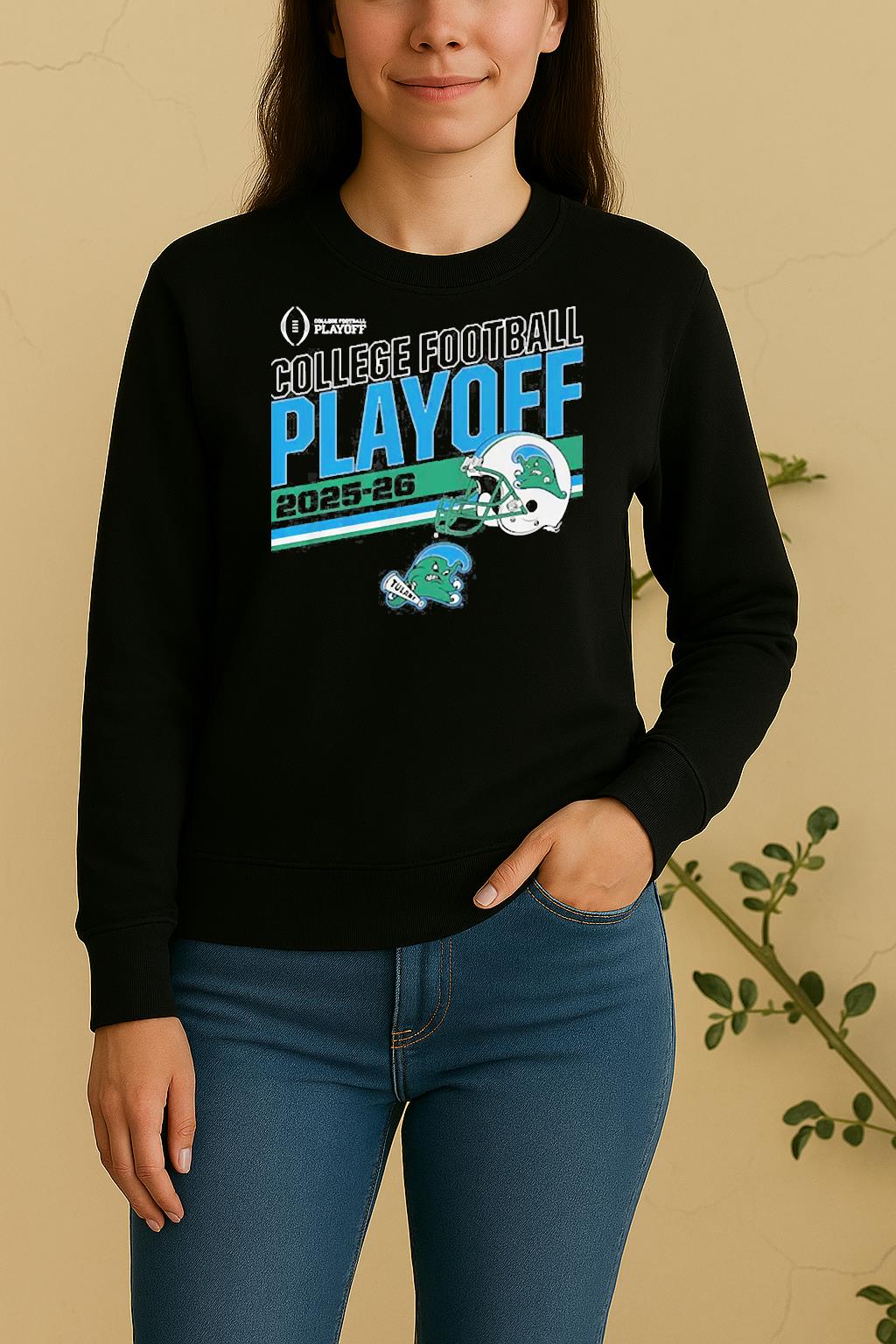 Tulane 2025 Cfb Playoff Stripe Sweater