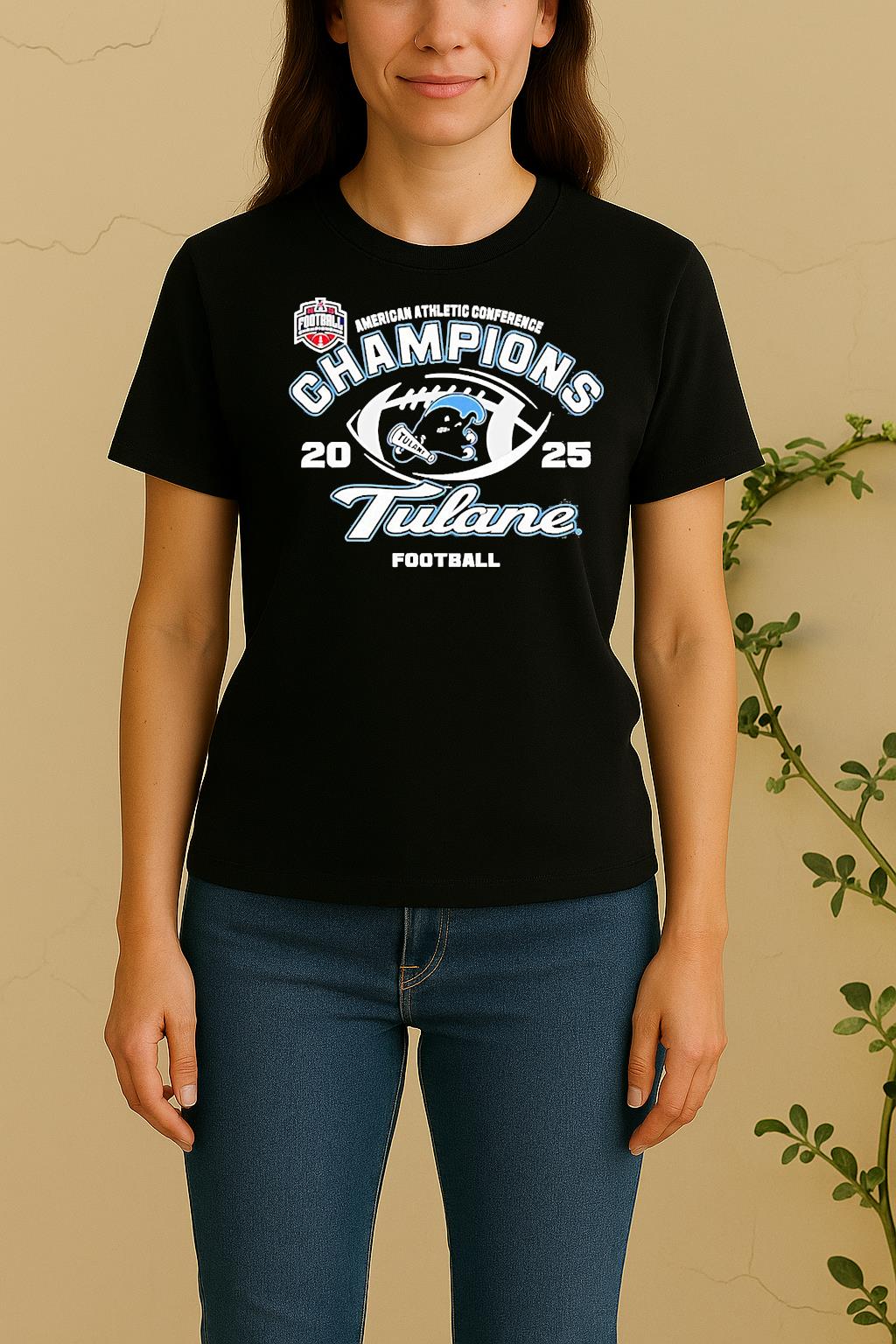 Tulane Green Wave 2025 American Conference Champions Women Shirt
