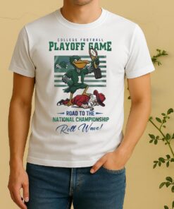 Tulane Green Wave Ncaa College Football Playoff Game Road To The National Championship Roll Wave Mascot 2025 Shirt